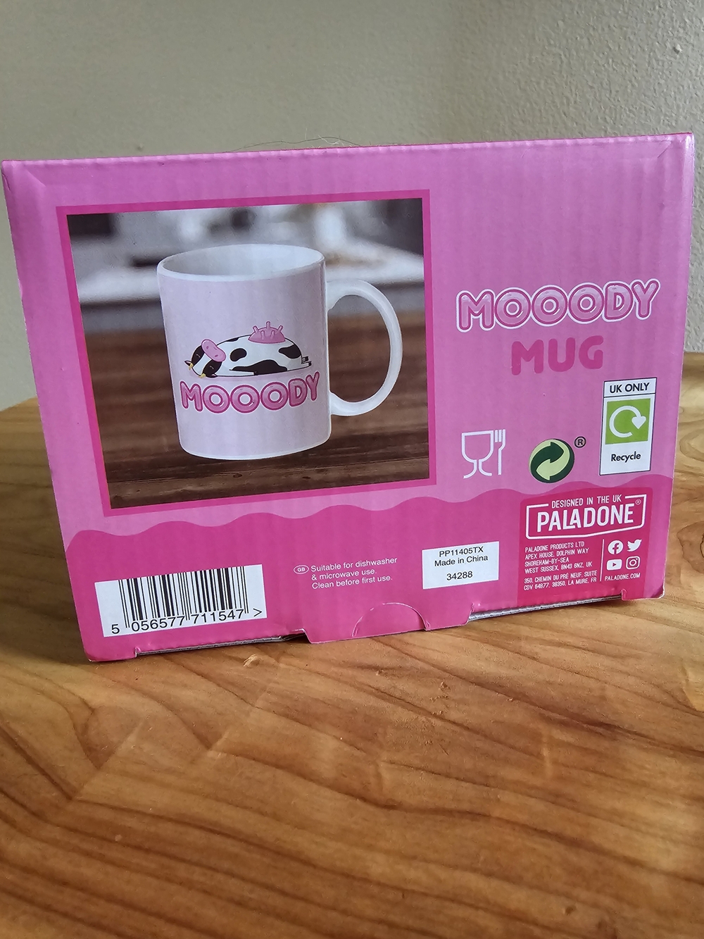 Pink 'Mooody' Cow Graphic Ceramic Mug - Picture 5 of 5
